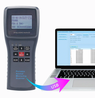 Cititor cip , crotalii electronice, pentru veterinari